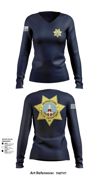 Georgetown Police 71499253 Women's Long Sleeve V-neck Shirt - 101