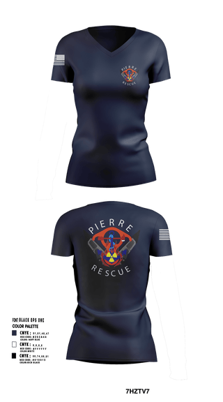 Pierre Rescue 96515631 Women's Short Sleeve V-neck Shirt - 101