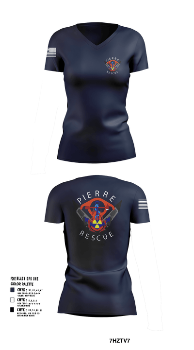 Pierre Rescue 96515631 Women's Short Sleeve V-neck Shirt - 101