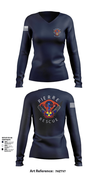 Pierre Rescue 96515631 Women's Long Sleeve V-neck Shirt - 101