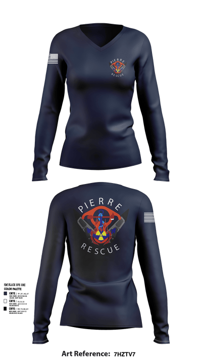 Pierre Rescue 96515631 Women's Long Sleeve V-neck Shirt - 101