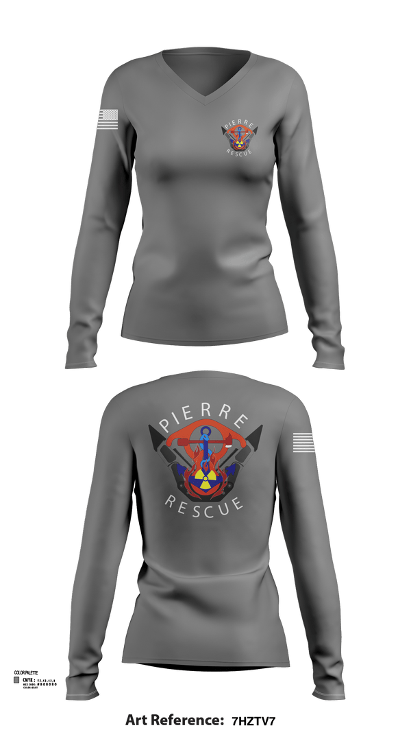 Pierre Rescue 96515631 Women's Long Sleeve V-neck Shirt - 103