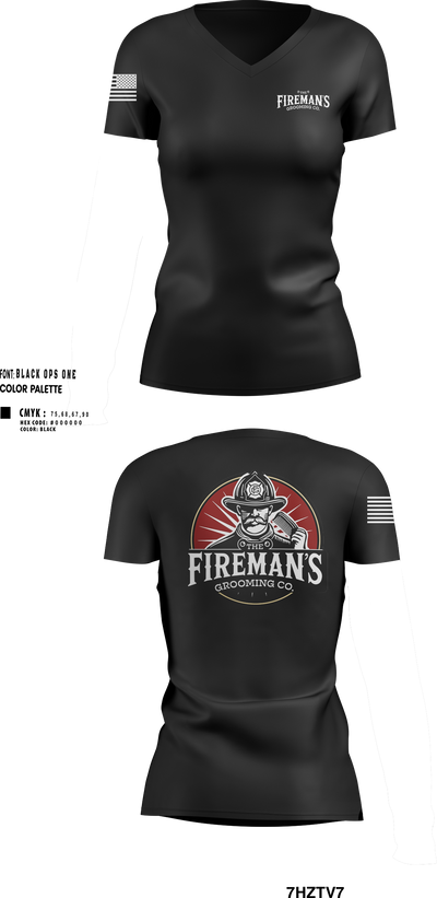 The Fireman,s Grooming Co. 4698736 Women's Short Sleeve V-neck Shirt - 100