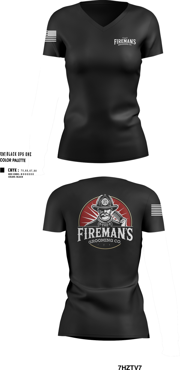 The Fireman,s Grooming Co. 4698736 Women's Short Sleeve V-neck Shirt - 100