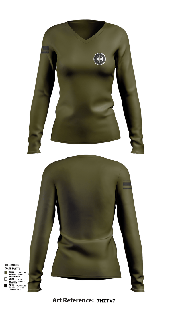 Emergency Response Team 30629799 Women's Long Sleeve V-neck Shirt - 101