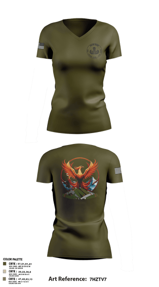 303D OD BN (EOD) 30570317 Women's Short Sleeve V-neck Shirt - 1
