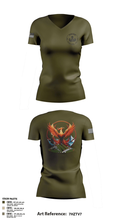 303D OD BN (EOD) 30570317 Women's Short Sleeve V-neck Shirt - 1
