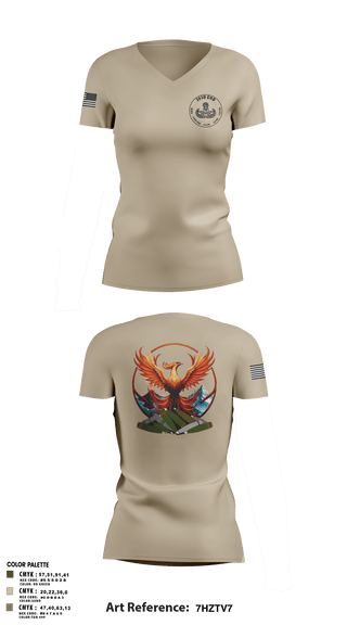 303D OD BN (EOD) 30570317 Women's Short Sleeve V-neck Shirt - 2