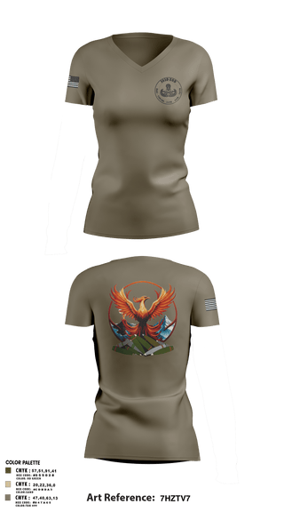303D OD BN (EOD) 30570317 Women's Short Sleeve V-neck Shirt - 3