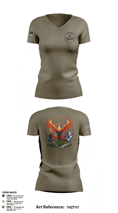 303D OD BN (EOD) 30570317 Women's Short Sleeve V-neck Shirt - 3