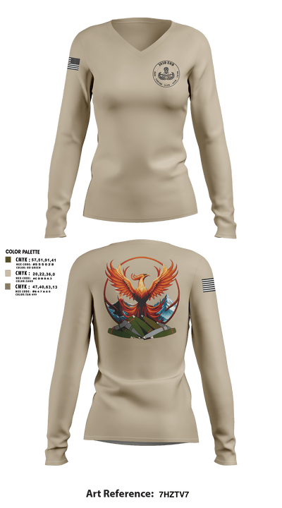 303D OD BN (EOD) 30570317 Women's Long Sleeve V-neck Shirt - 2