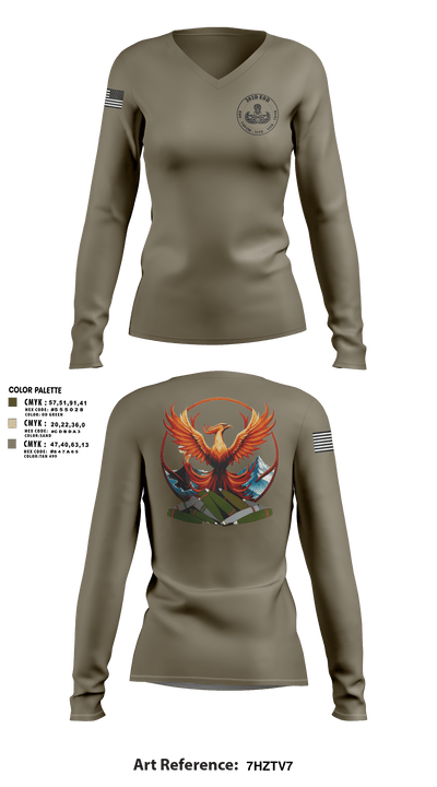 303D OD BN (EOD) 30570317 Women's Long Sleeve V-neck Shirt - 3