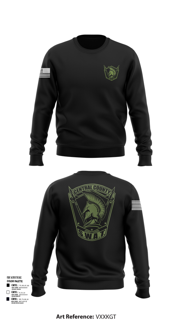 Central County SWAT 7539142 Crew Neck Sweatshirt - 102