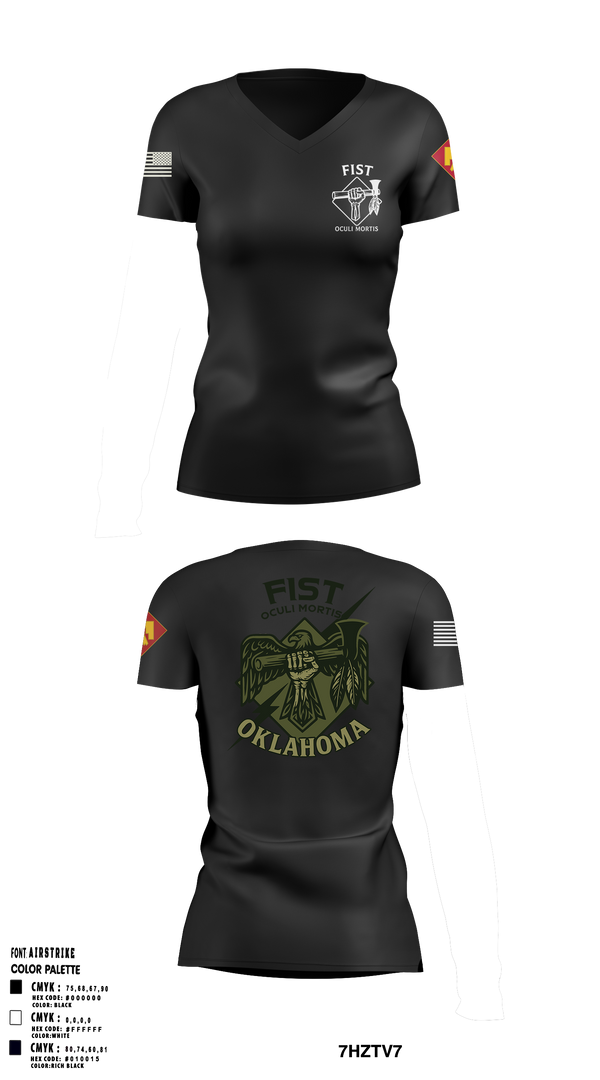 HHB 160th FIST 59313657 Women's Short Sleeve V-neck Shirt - 1