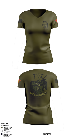 HHB 160th FIST 59313657 Women's Short Sleeve V-neck Shirt - 2