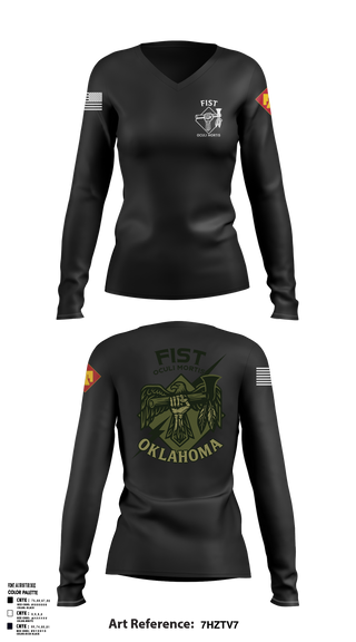 HHB 160th FIST 59313657 Women's Long Sleeve V-neck Shirt - 1