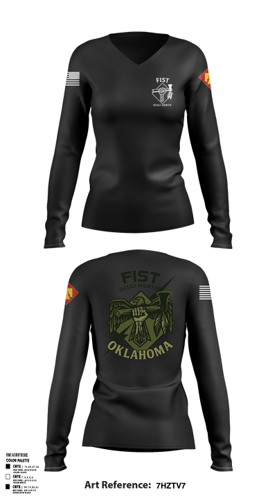 HHB 160th FIST 59313657 Women's Long Sleeve V-neck Shirt - 1