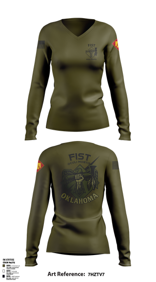 HHB 160th FIST 59313657 Women's Long Sleeve V-neck Shirt - 2