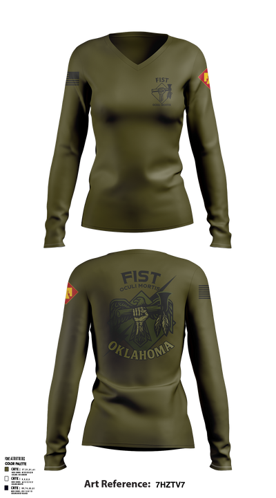 HHB 160th FIST 59313657 Women's Long Sleeve V-neck Shirt - 2
