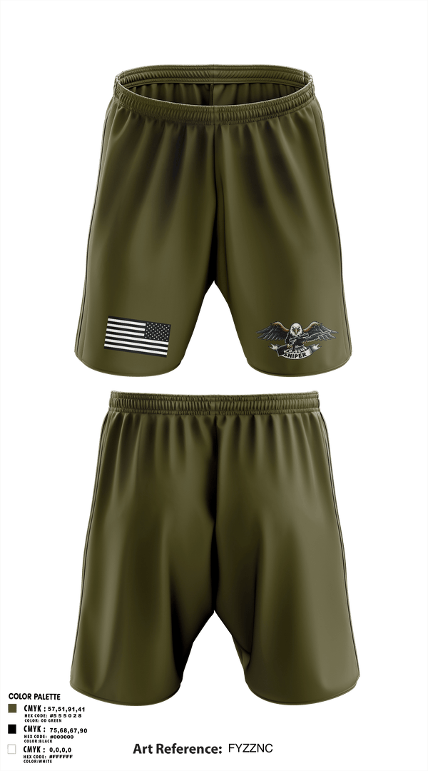 RGV Snipers 18091640 Athletic Shorts With Pockets - 1