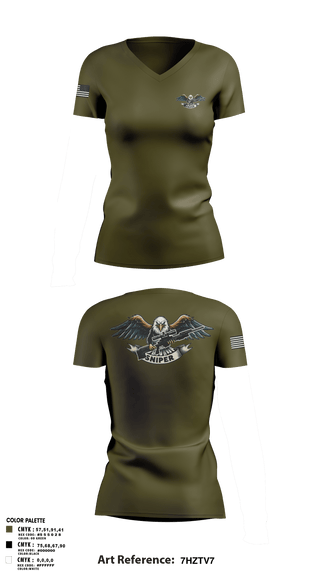 RGV Snipers 18091640 Women's Short Sleeve V-neck Shirt - 1