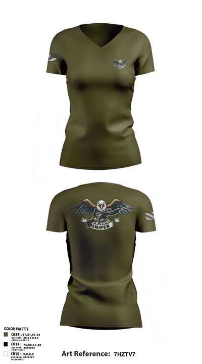 RGV Snipers 18091640 Women's Short Sleeve V-neck Shirt - 1