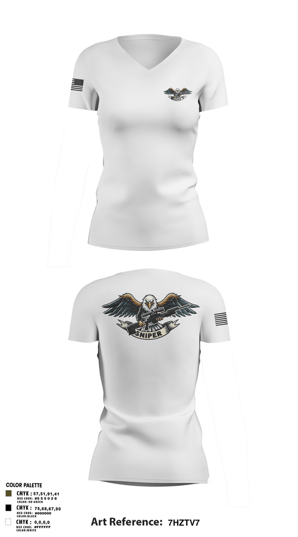 RGV Snipers 18091640 Women's Short Sleeve V-neck Shirt - 2