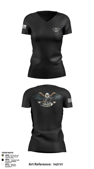 RGV Snipers 18091640 Women's Short Sleeve V-neck Shirt - 3