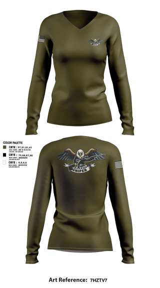 RGV Snipers 18091640 Women's Long Sleeve V-neck Shirt - 1