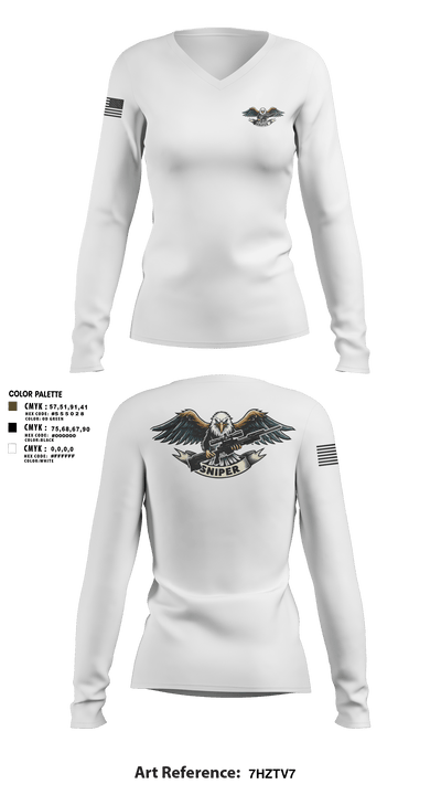 RGV Snipers 18091640 Women's Long Sleeve V-neck Shirt - 2