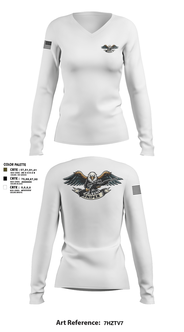 RGV Snipers 18091640 Women's Long Sleeve V-neck Shirt - 2