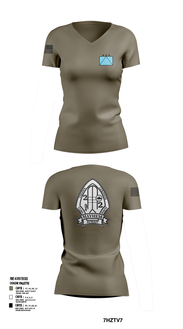 2ND BATTALION 2ND MARINE REGIMENT 94580172 Women's Short Sleeve V-neck Shirt - 52