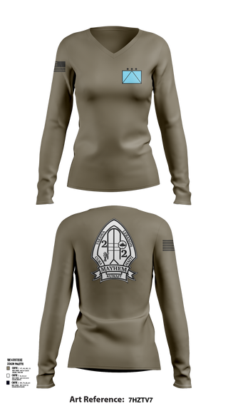 2ND BATTALION 2ND MARINE REGIMENT 94580172 Women's Long Sleeve V-neck Shirt - 52