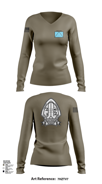2ND BATTALION 2ND MARINE REGIMENT 94580172 Women's Long Sleeve V-neck Shirt - 52