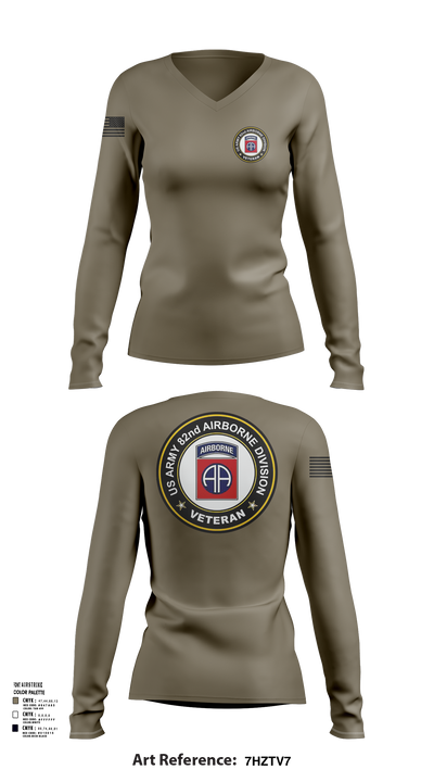20th Airborne Engineer 47960992 Women's Long Sleeve V-neck Shirt - 52