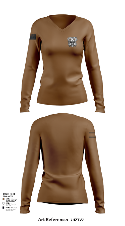 881st Engineer Battalion 17476851 Women's Long Sleeve V-neck Shirt - 51