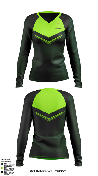 Black Shamrocks 32510226 Women's Long Sleeve V-neck Shirt - 1
