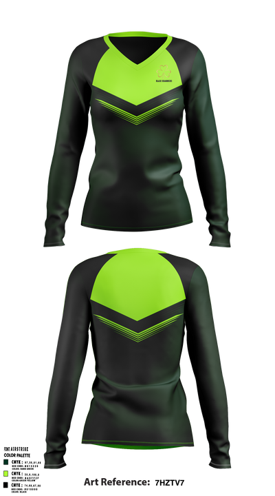 Black Shamrocks 32510226 Women's Long Sleeve V-neck Shirt - 1