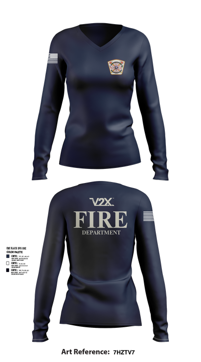 Camp Arifjan Fire Department 82810488 Women's Long Sleeve V-neck Shirt - 21