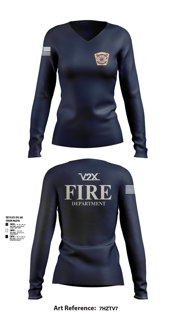 Camp Arifjan Fire Department 82810488 Women's Long Sleeve V-neck Shirt - 21