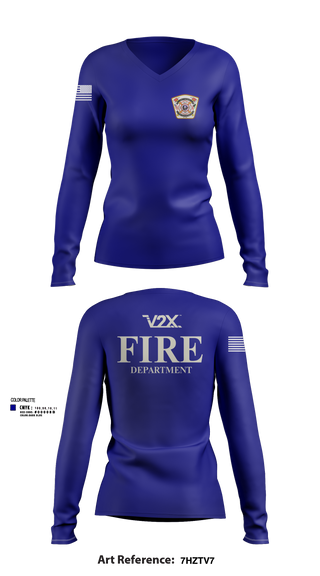 Camp Arifjan Fire Department 82810488 Women's Long Sleeve V-neck Shirt - 22