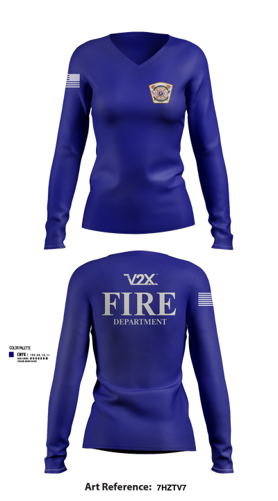 Camp Arifjan Fire Department 82810488 Women's Long Sleeve V-neck Shirt - 22