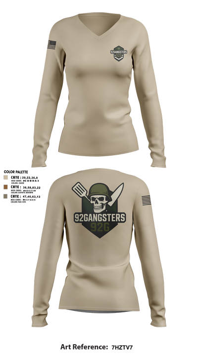 44 IBCT-E-CO 250TH 75736635 Women's Long Sleeve V-neck Shirt - 1