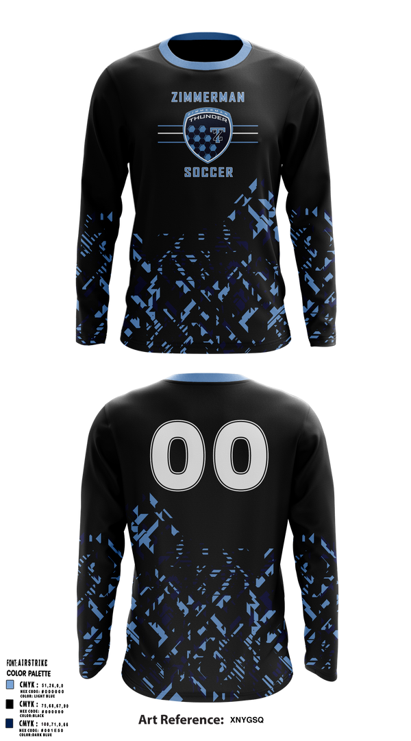 Zimmerman Thunder Soccer 74418739 Long Sleeve Performance Shirt 11