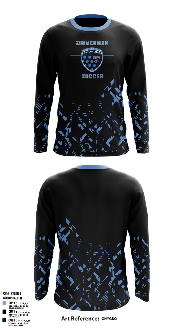Zimmerman Thunder Soccer 74418739 Long Sleeve Performance Shirt 12