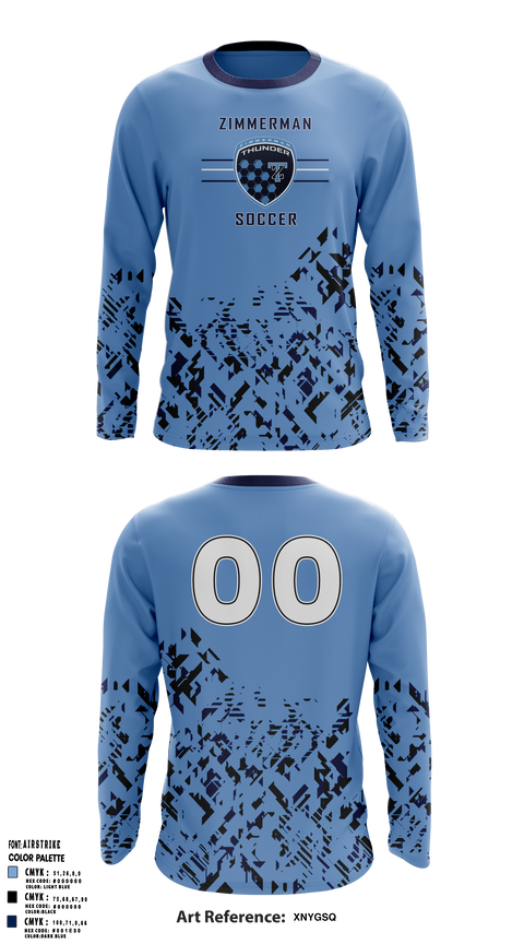 Zimmerman Thunder Soccer 74418739 Long Sleeve Performance Shirt 13