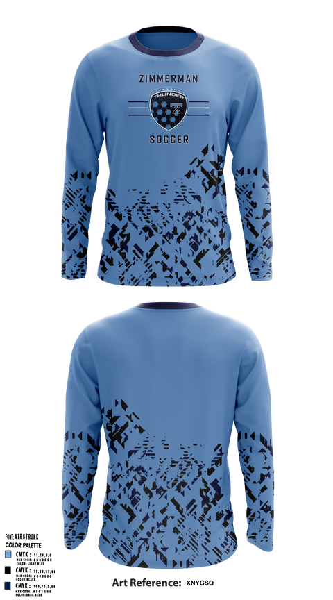 Zimmerman Thunder Soccer 74418739 Long Sleeve Performance Shirt 14