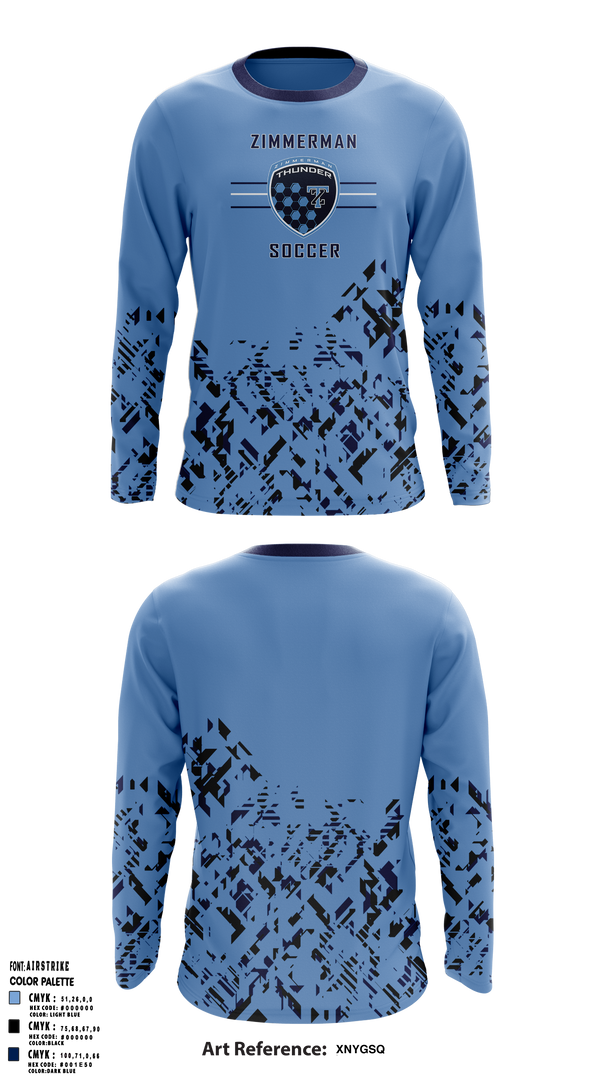 Zimmerman Thunder Soccer 74418739 Long Sleeve Performance Shirt 14