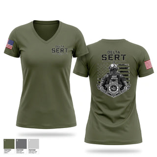 Womens Short Sleeve Vneck Shirt, DELTA SERT, Police, Teamtime, Team time, sublimation, custom sports apparel, team uniforms, spirit wear, spiritwear, sports uniforms, custom shirts, team store, custom team store, fundraiser sports, apparel fundraiser