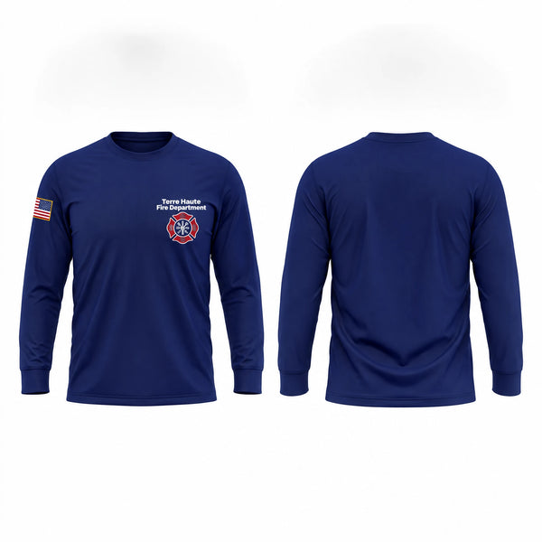 Long Sleeve Performance Shirt, Terre Haute Fire Department, Fire Department, Teamtime, Team time, sublimation, custom sports apparel, team uniforms, spirit wear, spiritwear, sports uniforms, custom shirts, team store, custom team store, fundraiser sports, apparel fundraiser